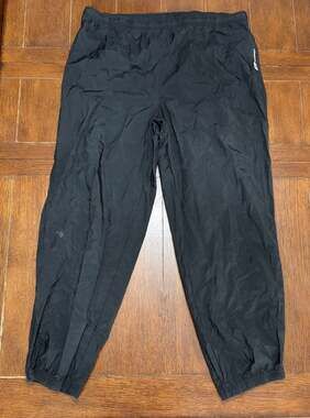Vintage Reebok Black Nylon Track Pants Zip Ankles Y2K Size XL